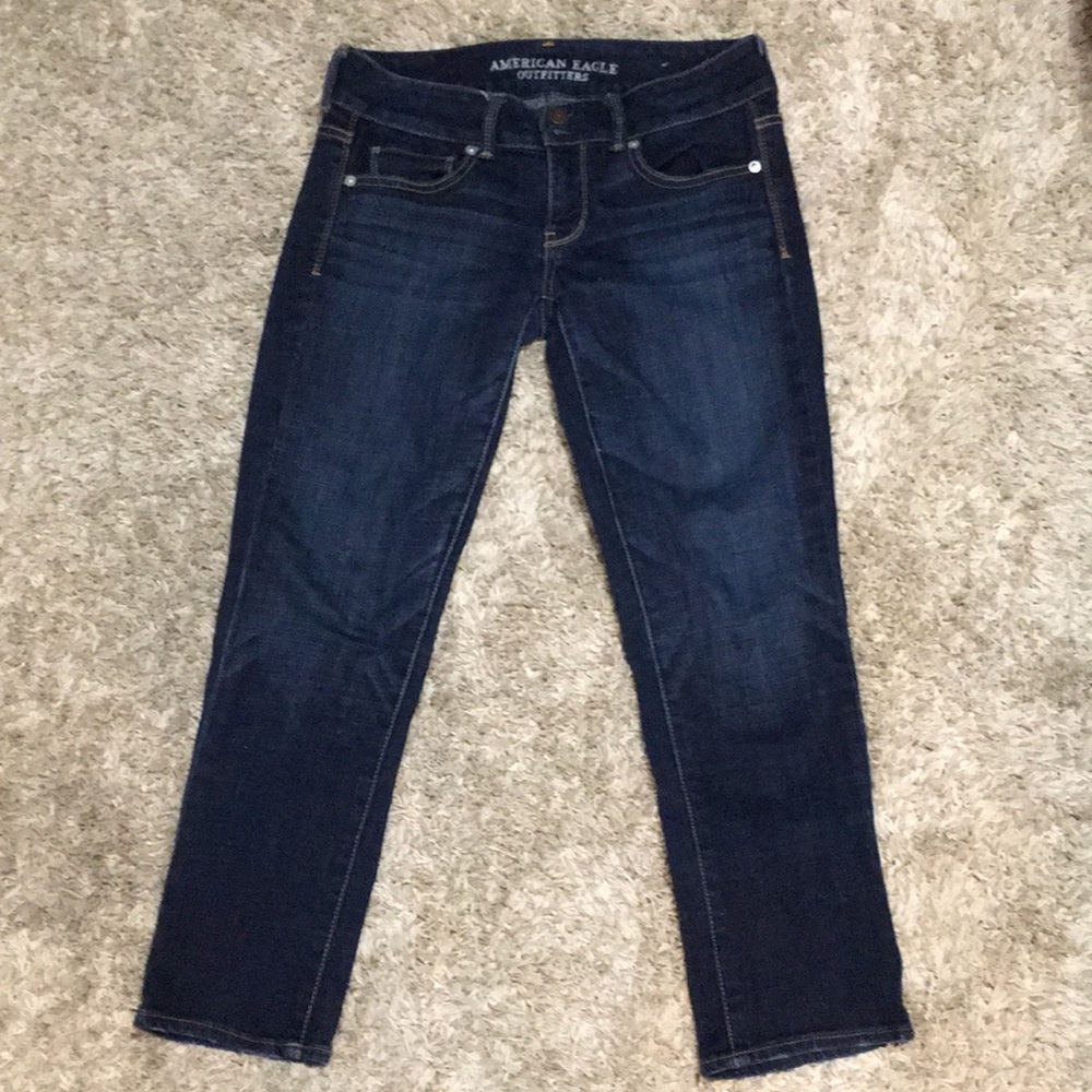 American Eagle Artist Crop Dark Wash Jeans